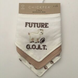 NEW Bandana Bibs for Baby 0-12M “Future G.O.A.T.” Football Theme | ChickPea